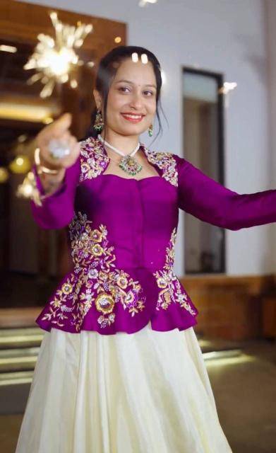 Launching Festival Special Pc 558 Chinon purple Lehenga choli retailers in Pune